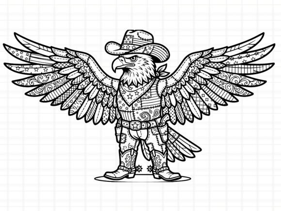 4th of July Cowboy Eagle Patchwork SVG: A Graphics Review