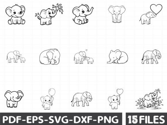 Baby Elephant Svg Graphics for Illustrations & Branding