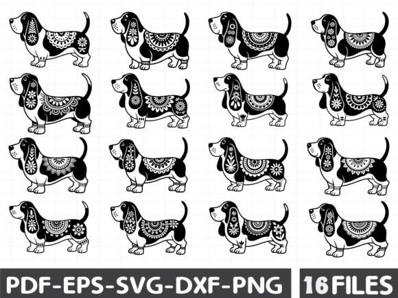 Basset Hound SVG, Mandala Dog Breed SVG for Graphics