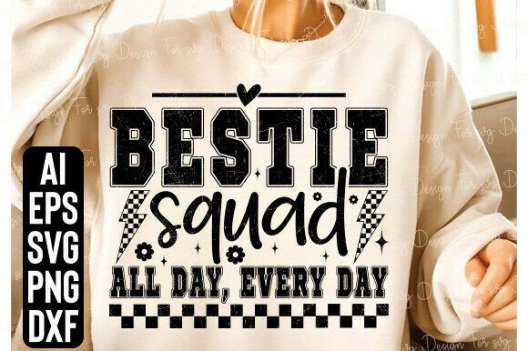 Bestie Squad PNG SVG, Friendship Quote Graphics