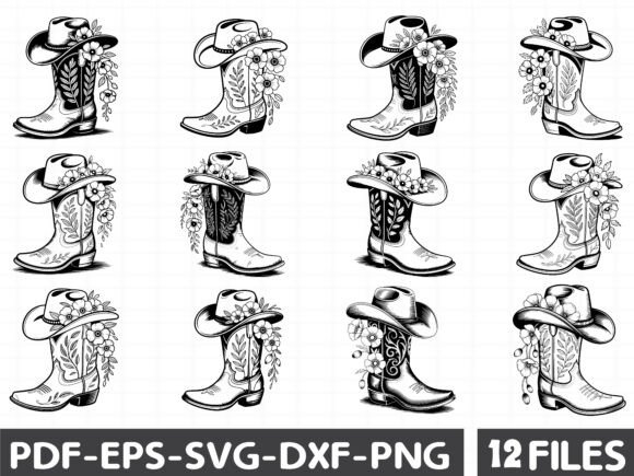 COWBOY BOOTS SVG, Cowgirl Boots Svg File for Graphics and Illustrations