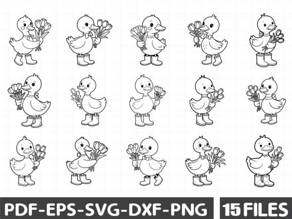 Cute Goose Spring Easter Graphics and Illustrations Review