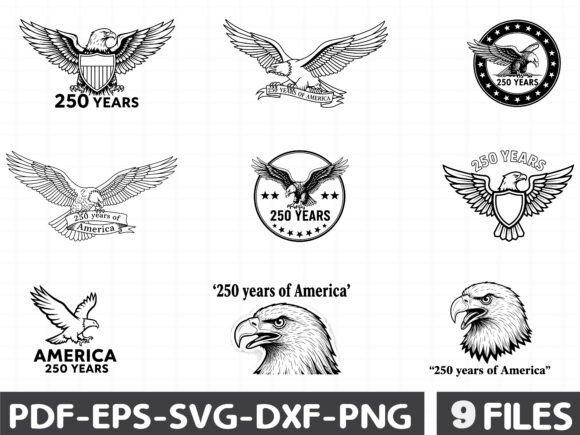 Eagle Patriotic, 250 Years of America Graphics and Illustrations