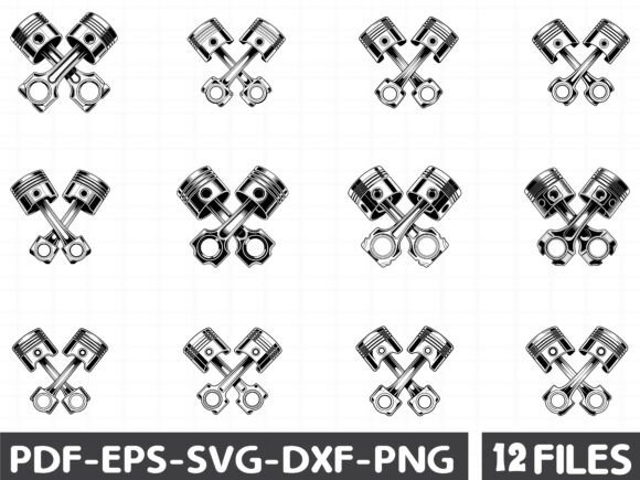 Engine Piston SVG Graphics & Illustrations for Branding