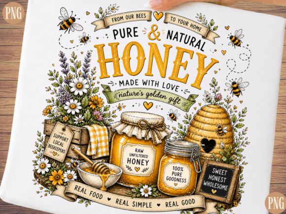 Honey Farm Design SVG Bee Quote PNG for Graphics and T-Shirt Designs