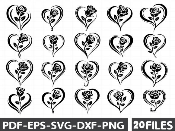 Rose and Heart SVG Graphics for Real Illustrations