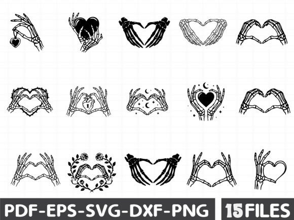 Skeleton Hands Heart Shape Illustration: Graphics Review for Sellers