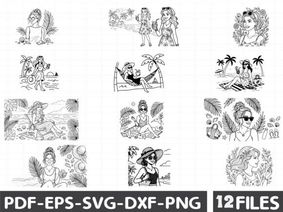 Summer Woman SVG Bundle: Fresh Graphics & Illustrations