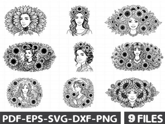 Sunflower Girl Face SVG Bundle Review