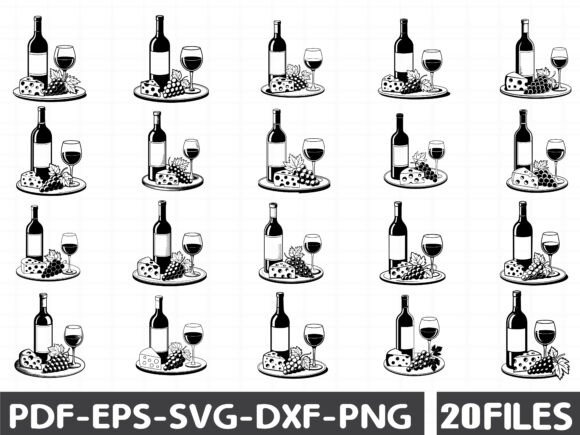 Wine and Cheese SVG Bundle: Graphics for Illustrations & Crafts